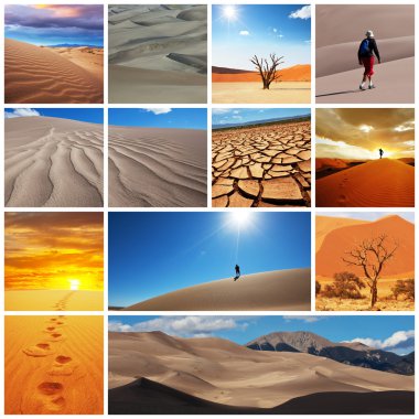 Hike in desert clipart