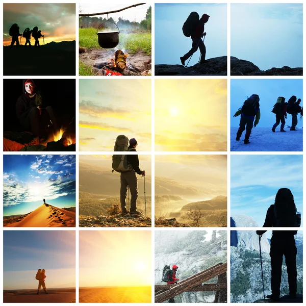 Collage de caminata Fotos de stock libres de derechos