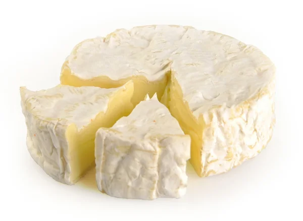 Camembert Sajt Fehér Alapon — Stock Fotó