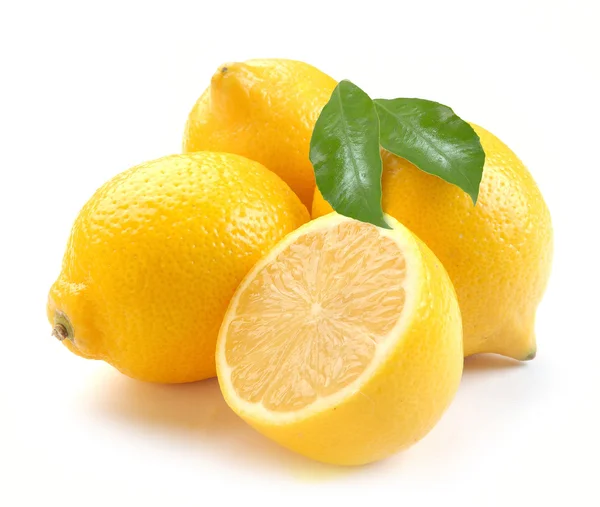 Färska Citroner Vit Bakgrund — Stockfoto