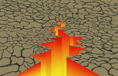 Crack in the earth clipart