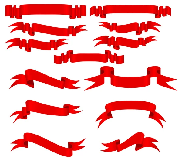 Horisontella röda fanor — Stock vektor