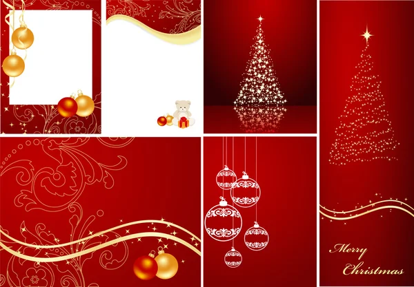 Red christmas set — Stock Vector