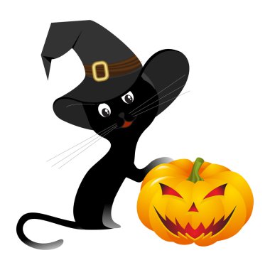 Halloween kitten clipart