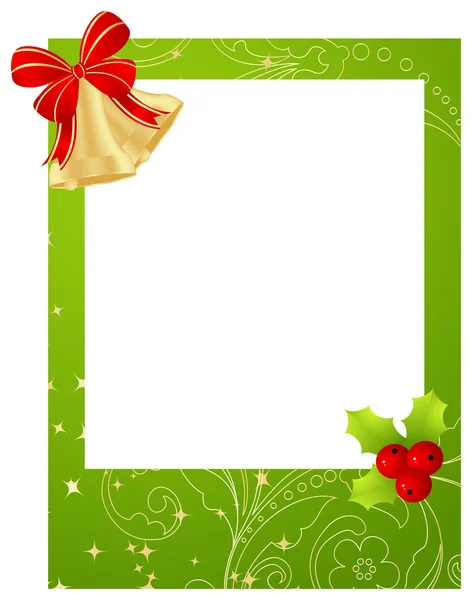 Зеленая рождественская рамка — стоковый вектор