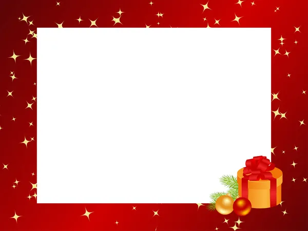 Rosso cornice di Natale — Vettoriale Stock