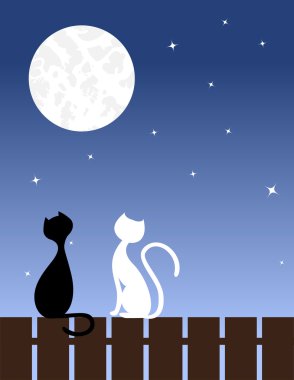 Cats in love clipart