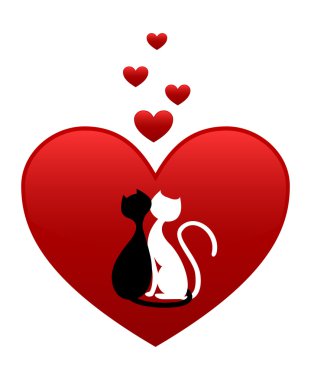 Black and white cats clipart