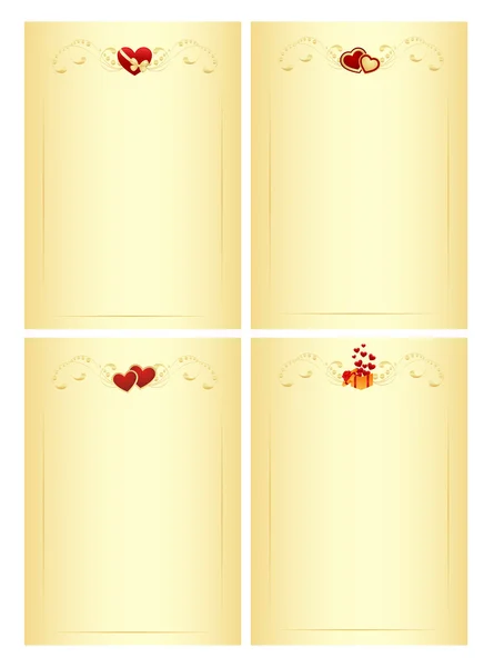 Letter blanks with hearts — Stock Vector