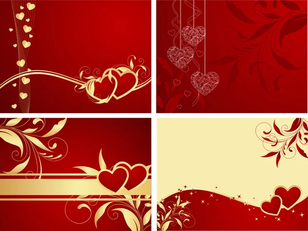Festliche Valentinshintergründe Mit Dekorationen Vektorillustration — Stockvektor