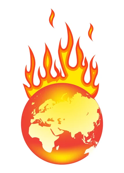 World on fire — Stock Vector