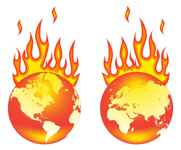 World on fire — Stock Vector