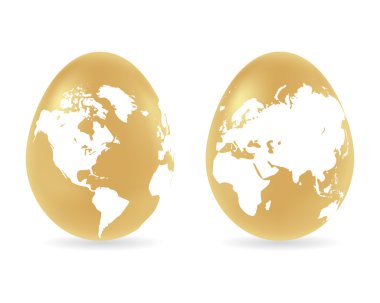küresel harita deseni ile yumurta
