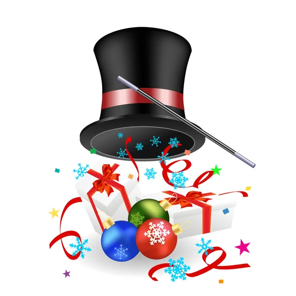 Chapeau et cadeaux — Image vectorielle