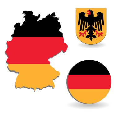 The Germany flag and map clipart