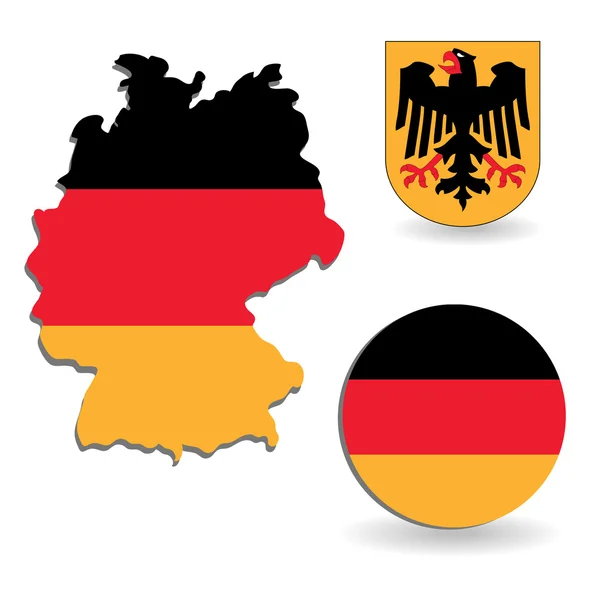 Tyskland flaggan och karta — Stock vektor
