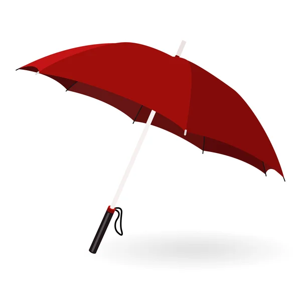 Paraguas rojo y sombra — Vector de stock