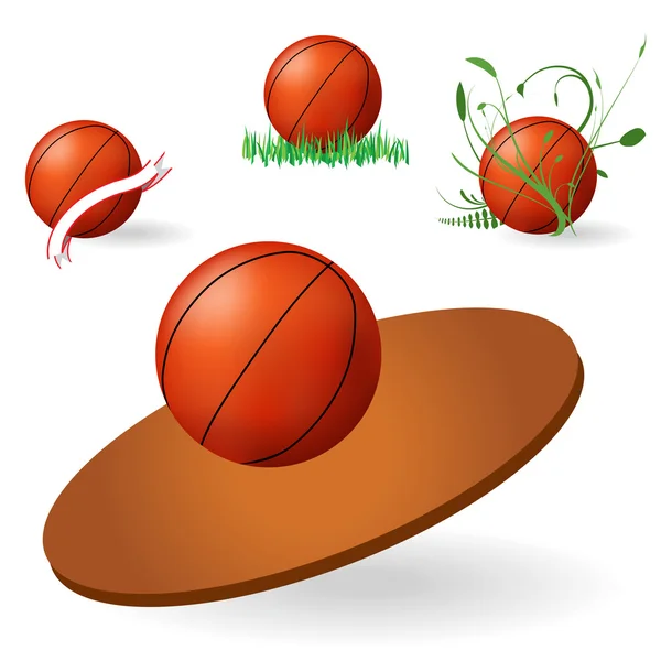 Emblema del basket — Vettoriale Stock