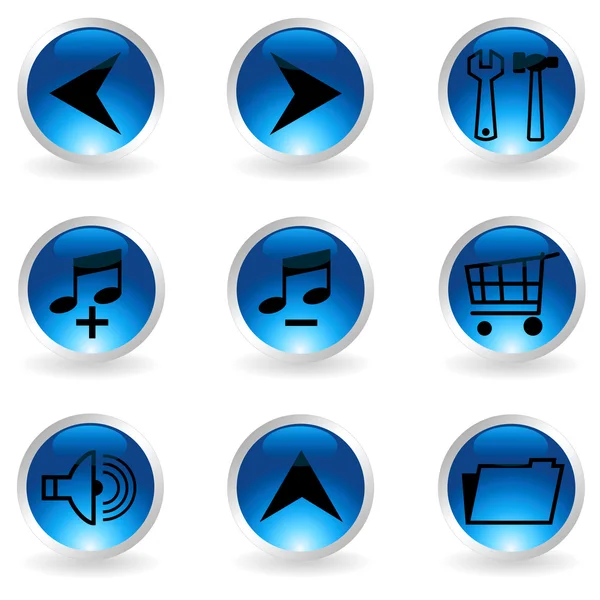 Set of musical buttons — Stock Vector