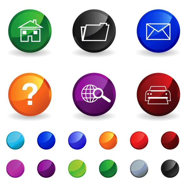 Set of buttons for the computer — Stock Vector