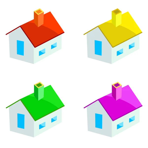 Multicoloured houses — Stock Vector