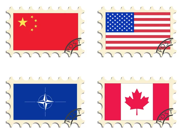 stock vector The post stamps. Flags