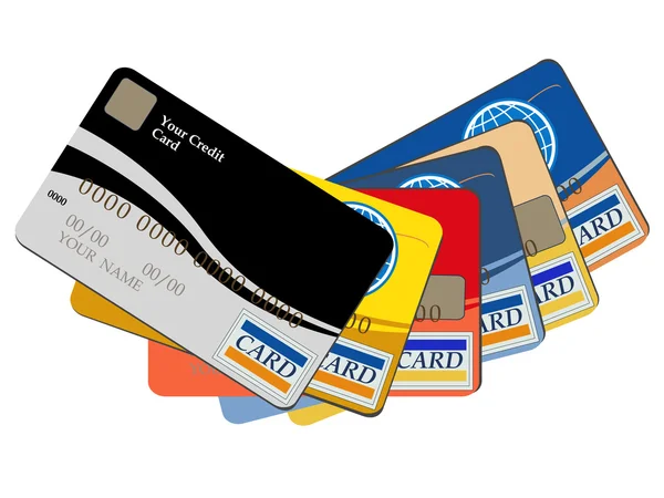 Carduri bancare de credit — Vector de stoc