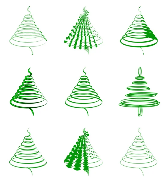 Ensemble de sapins verts — Image vectorielle