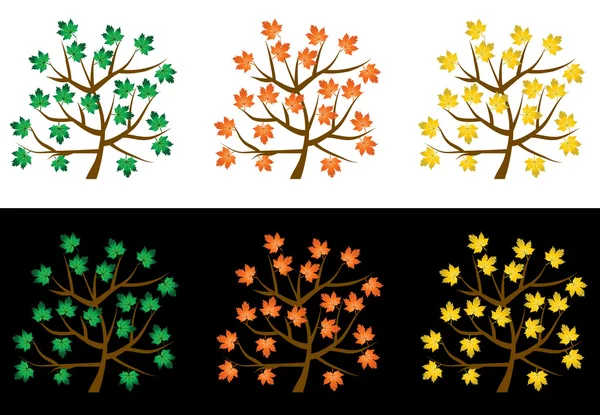 Fák, levelek — Stock Vector