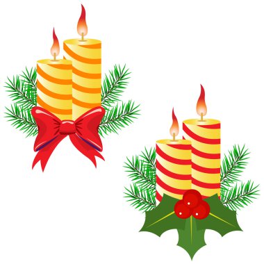 Candles and decorations clipart