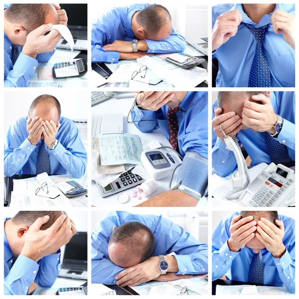 Бизнесмена Стресс Офисе Проблема — стоковое фото