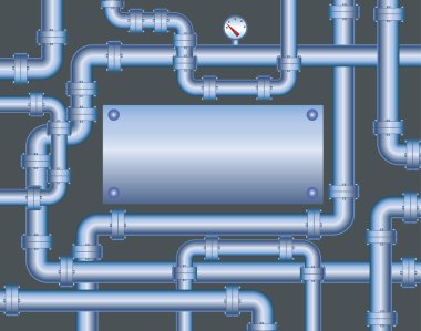 The large steel piping and steel plate clipart