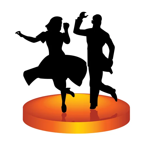 男人和女人跳舞爵士 — 图库矢量图片