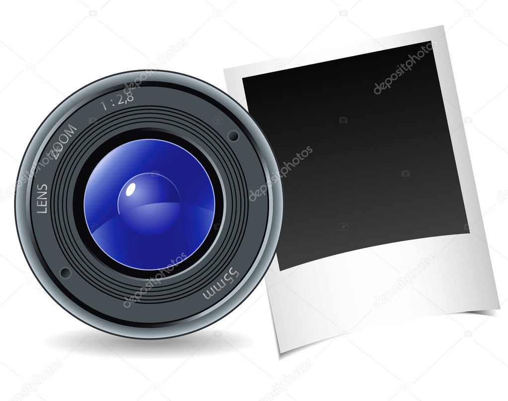 Camera and photography on a white background