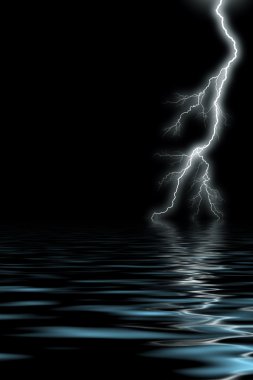 Lightning by the sea clipart