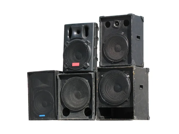 Gamla kraftfulla arrangerar konsert audio högtalare isolerad på vit — Stockfoto