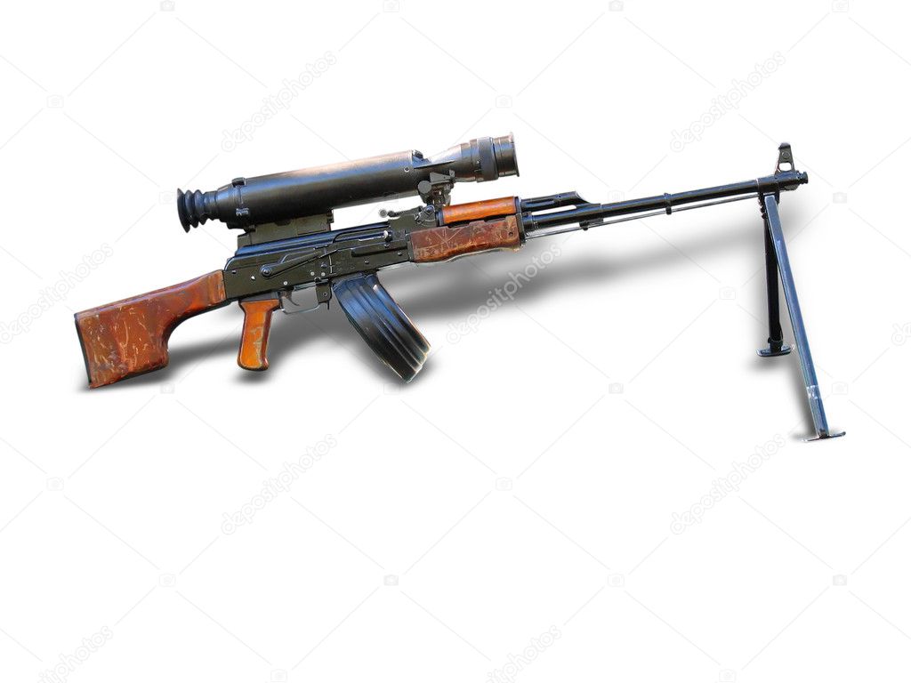 Russian Sniper Rifle with Scope isolated over white
