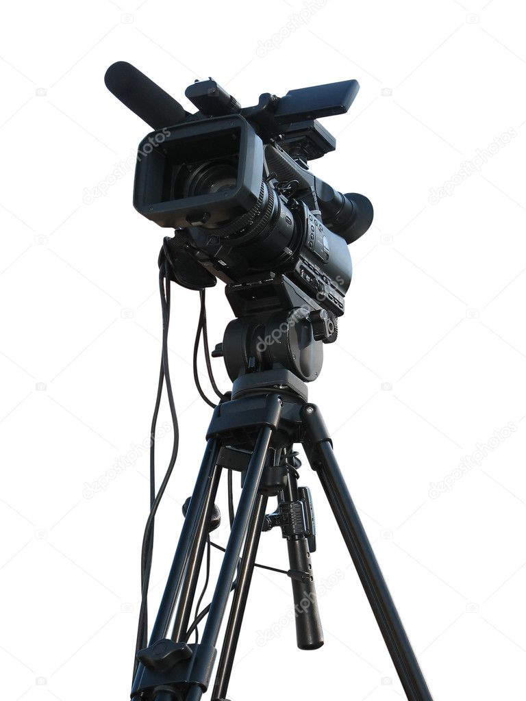 TV Professional studio digital video camera isolated