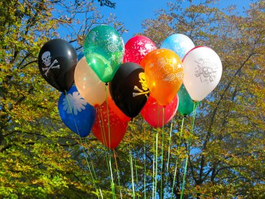 Grup renkli kutlama doğum günü parti balonları