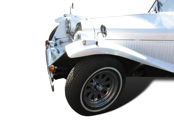 Ретро винтажный белый свадебный автомобиль мечты — стоковое фото