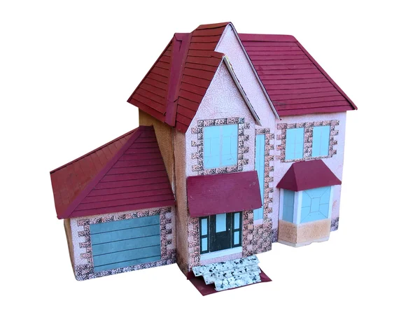 Pão decorativo modelo de casa de madeira isolado — Fotografia de Stock