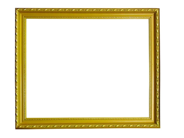白で分離されたパターンを持つ古いアンティーク ゴールド フレーム — ストック写真