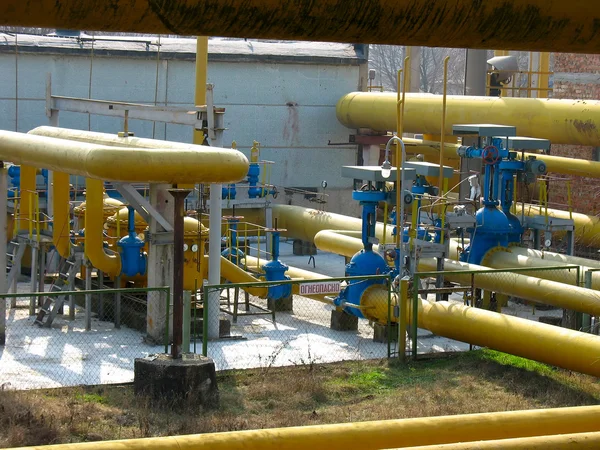 Erdgasverteilungsstation in einem Kraftwerk — Stockfoto