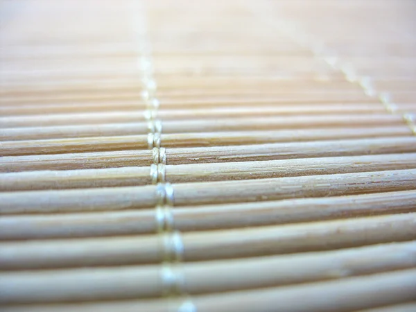 Macro Shot New Bamboo Mat Texture Middle Focus — Stock Photo, Image