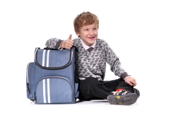 Niño con mochila — Foto de Stock