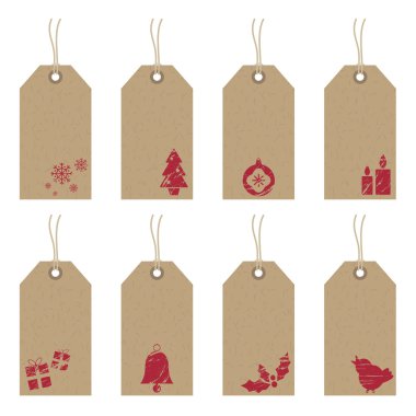 Christmas tags with icons