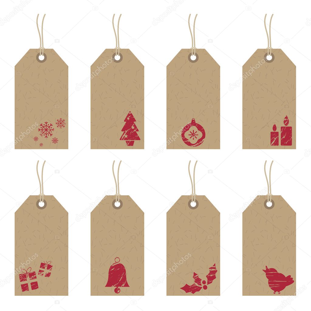 Christmas tags with icons — Stock Vector © mattasbestos #3969131