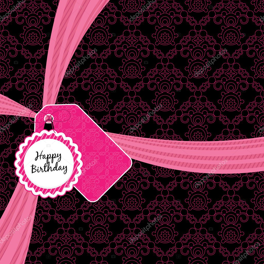 Download Pink birthday ribbon — Stock Vector © mattasbestos #5277892