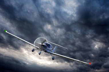 Aircraft escaping the storm clipart