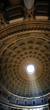 heybetli pantheon, Roma, İtalya (dikişli görüntü kubbe çatısı)